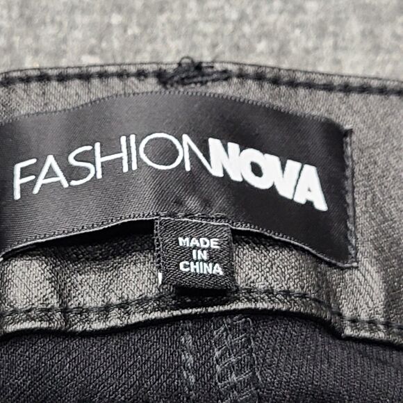 Fashion Nova Pants Womens 1X Flare Faux‎ Leather High Rise Stretch 70s Flared - Picture 7 of 11